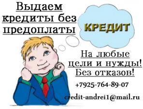 Выдаем кредиты без предоплаты на любые цели без отказов