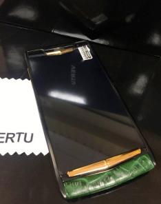 Vertu Signature Touch Jet Steel Malachite Alligator 