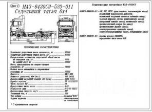 Автопоезд седельный тягач МАЗ-6430С9-570-011+ бортовой полуприцеп МАЗ