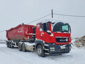 Седельный тягач MAN TGS 26.440 и полуприцеп самосвальный Wielton NW-3