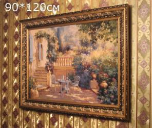 Картины в рамах из гобелена,шелка,кожи и пластика.