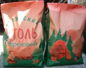 Древесный уголь, жидкость для розжига.