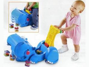 Ходунки-каталка Бегемотик с кубиками Fisher Price