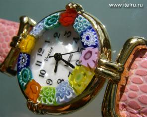 Часы женские из Венеции (Murano Glass), японский механизм.