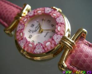 Подарки из Италии. Муранское стекло. Часы женские из Венеции (Murano Glass), японский механизм.