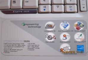 Acer ASPIRE 5920G-5A1G16Mi (Core 2 Duo T5550 1830 Mhz/15.4"/1280x800/1024Mb/160.0Gb/DVD-RW/Wi-Fi/Bluetooth/Win Vista HP)
