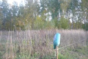 участок по Симферопольке у реки с лесными деревьями