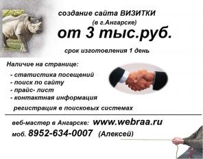 Создание сайта визитки от 3 тыс. руб.