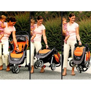 Baby Jogger City Mini – новая, цвет оранжевый с серым (orange/gray)