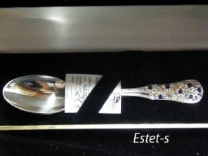 Серебряные, посеребренные ложки с кристаллами Swarovski (Сваровски).