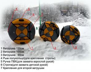 Надувные санки ватрушки AirFun оптом d90,100,120см.