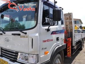 Грузовик с КМУ KS1065 2009 год 7 тонн на базе Hyundai Gold