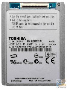   1.8"" ZIF 40GB 4200rpm Cache 8MB ATA100 (TOSHIBA MK4009GAL p/n HDD1682 ZM01)