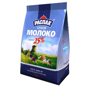 МОЛОКО СУХОЕ 25% ЖИРН. 400гр РАСПАК за 140 руб