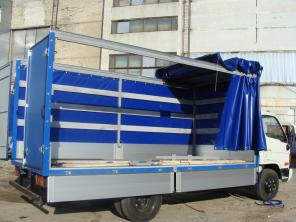 Евротент Евроборт Еврофура со сдвижной крышей и задними воротами