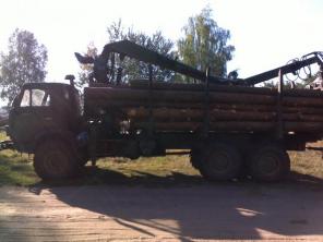 ЛЕСОВОЗ-СОРТАМЕНТОВОЗ на базе КАМАЗ-4310 ВНЕДОРОЖНИК 1991 г. ПРИЦЕПОМ .ГКБ 8350. С конверсии ,военная приёмка.