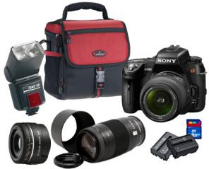 Комплект Sony A 580 L, три объектива Sony, вспышка