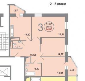 Продам 3-комн. квартиру в ЖК Юго-западный