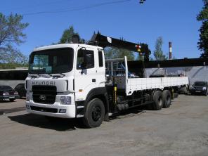 Грузовой-бортовой HYUNDAI HD250, 2012 год, гп 11,5 тонн, с краном-манипулятором HIAB 190T гп 8 тонн, вылет 19,6 метра