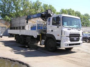 Грузовой-бортовой HYUNDAI HD250, 2012 год, гп 11,5 тонн, с краном-манипулятором HIAB 190T гп 8 тонн, вылет 19,6 метра