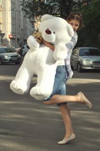 Большой белоснежный мишка 110 см