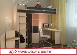 Детская кровать-чердак м85 (обита)