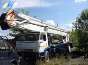 Автовышка АГП-22 - на базе КАМАЗ 53213 , вылет стрелы 32 м с люлькой.