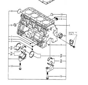 Блок цилиндров для двигателя Yanmar 4TNE88 (12910253000).