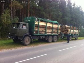 Лесовоз - сортаментовоз на базе КАМАЗ -4310 с прицепом МАЗ.8 метров.