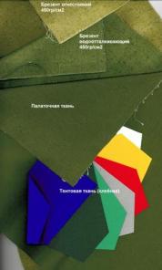 Шторы брезентовые, жалюзи, пологи, тенты, рукава, мешки, одежда, брезент