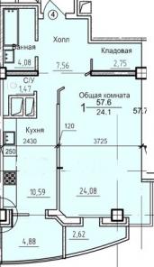 1-комн. СЖМ/Волкова, 58м. Самая низкая цена!