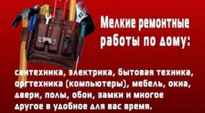 От мелкого бытового до комплексного ремонта .