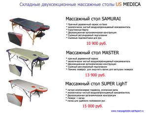 Новые отличные массажные столы US Medica