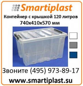 Прозрачный ящик с крышкой 120-00.07 ящик 740х410х570 мм