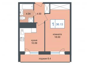 1-комнатная квартира в новостройке