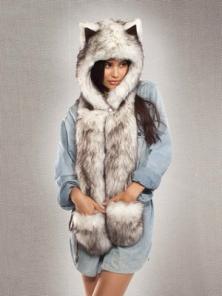 Шапка меховая с ушками- Spirit hoods