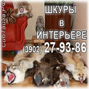 Меховой салон Сибирская Тайга: шкура волка, медведя, рыси