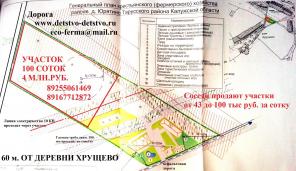 Продам 100 соток 100 км от МКАД 1 км от г.Протвино