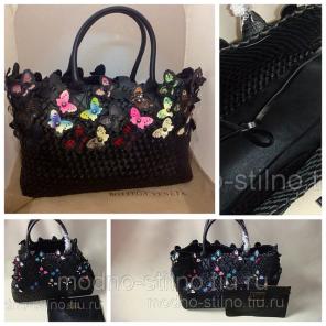 Bottega Veneta кожаная сумка с бабочками
