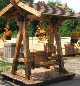 Качели садовые из дерева