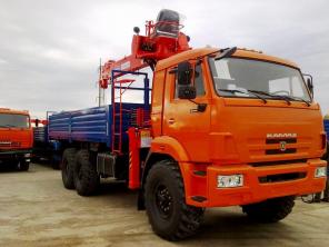 КАМАЗ-43118 (6х6) +Kanglim KS1256G-II+ бортовая платформа -6,2 м
