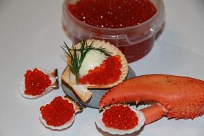 Икра нерки малосол,икра ежа малосол,гребешок 10/15 сахалинский.