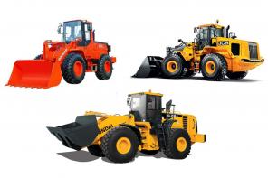 Экскаваторы и фронтальные погрузчики Doosan, Hyundai, JCB