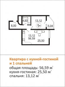 Продажа квартиры 1+(1) ЖК Альтаир