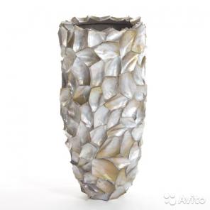  vase crazycut brown lip shell Hefty