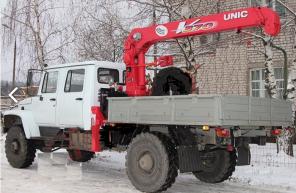 Автомобиль ГАЗ 33081 ЕГерь 2 с тросовым краном манипулятором Юник