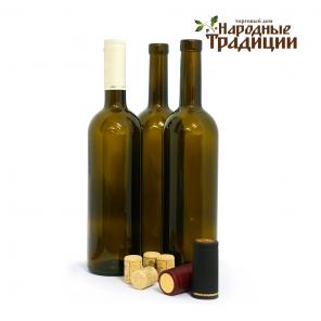 Темная винная бутылка Бордо 0.75 л. оптом!