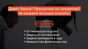 Банкротство физических лиц. Юрист по кредитным долгам