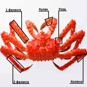 Красная икра и краб с Камчатки