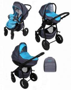 Коляска 3 в 1 Zippy Sport Plus серо-бирюзовая